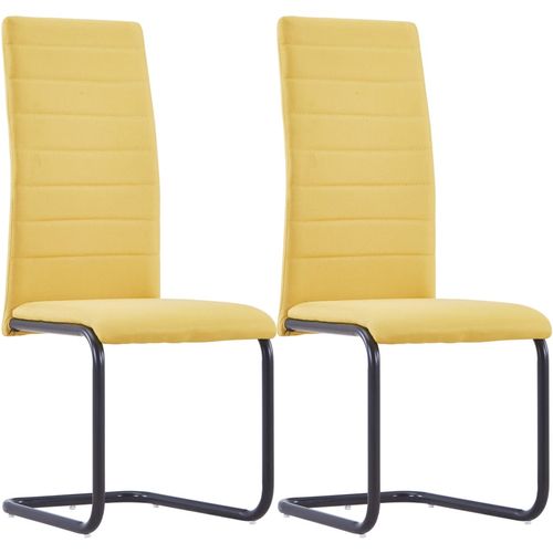 Konzolne blagovaonske stolice od tkanine 2 kom žute slika 1