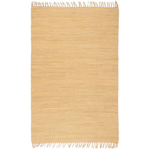 Ručno tkani tepih Chindi od pamuka 80 x 160 cm bež slika 1
