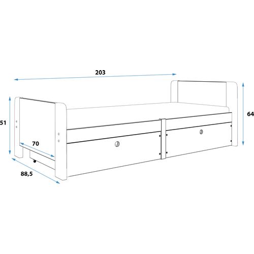 Drveni dječji krevet Arek s dvije ladice - 200*80 - grafit slika 6