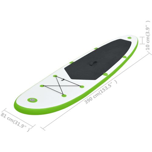Set daske za veslanje stojeći na napuhavanje zeleno-bijeli slika 35