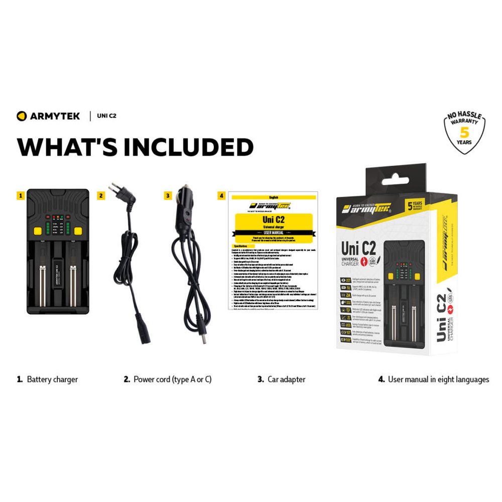 Armytek Univerzalni punjač za baterije Uni C2 slika 27