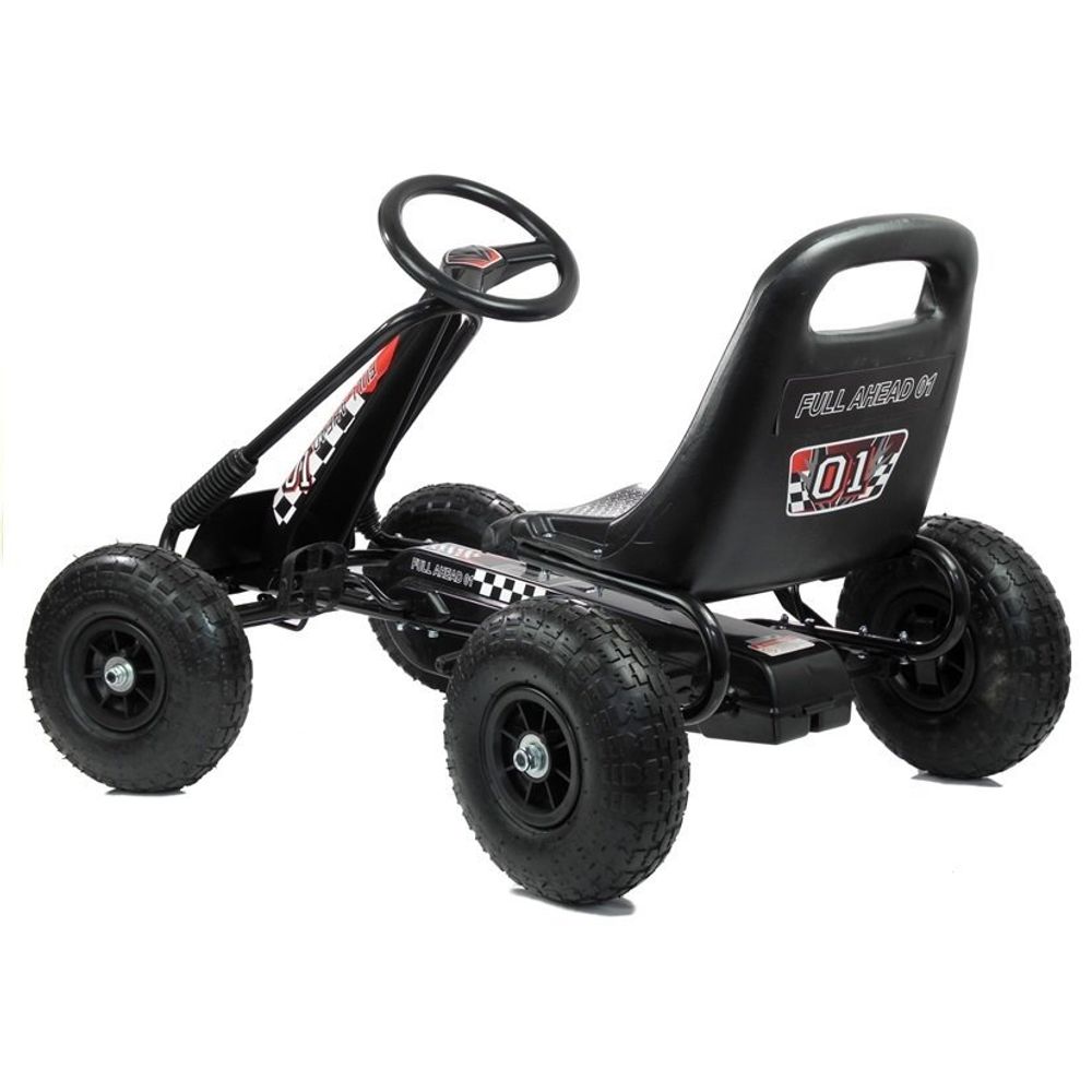 Go-Cart s pedalama za djecu, crni slika 4