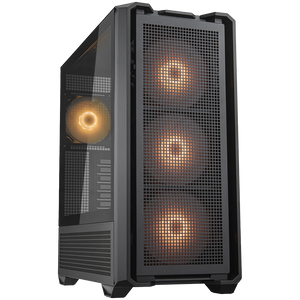 COUGAR | MX600 Black | PC Case | Mid Tower / Mesh Front Panel / 3 x 140mm + 1 x 120mm Fans / Transparent Left Panel