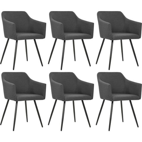 Blagovaonske stolice od tkanine 6 kom tamnosive slika 22