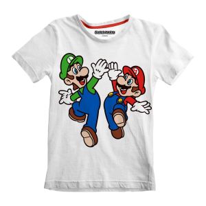 Dječja Majica Kratkih Rukava Super Mario - Mario i Luigi, Bijela, 12-13 Godina