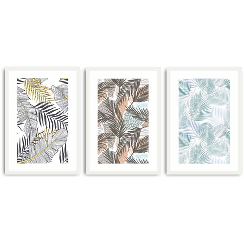 3PBCT-07 Multicolor Decorative Framed MDF Painting (3 Pieces) slika 2