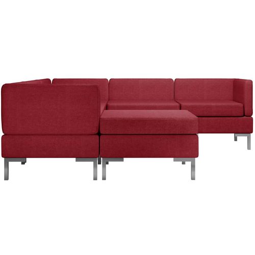 6-dijelni set sofa od tkanine crvena boja vina slika 14