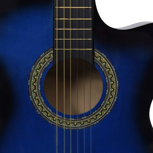 Klasična gitara Western s ujednačivačem i 6 žica plava slika 11