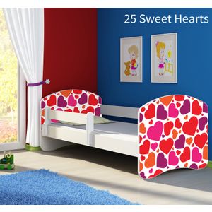 Dječji krevet ACMA s motivom, bočna bijela 140x70 cm - 25 Sweet hearts