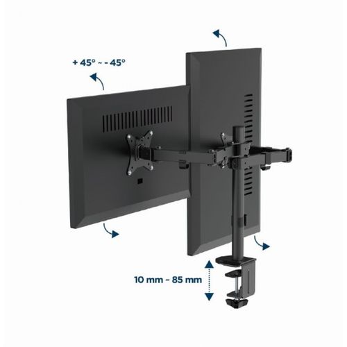 MA-D2-03 * Gembird Podesivi dupli stoni drzac za monitor, tilt, 17-32 max.2x9kg (1849) slika 1