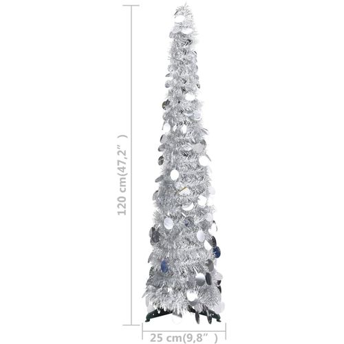Prigodno umjetno božićno drvce srebrno 120 cm PET slika 5