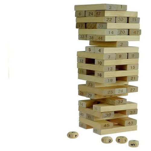 Društvena drvena igra Jenga s brojevima Wood Toys slika 3