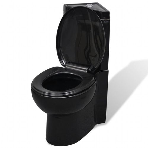 Kutna crna WC školjka od keramike slika 14