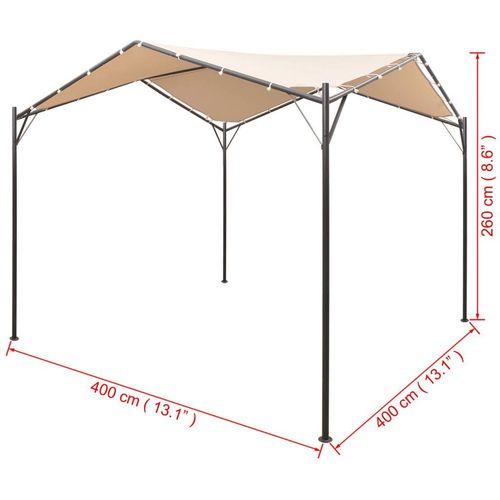 Sjenica/paviljon/šator/nadstrešnica 4 x 4 m čelični bež slika 2