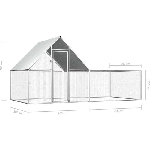 Kokošinjac od pocinčanog čelika 4 x 2 x 2 m slika 6