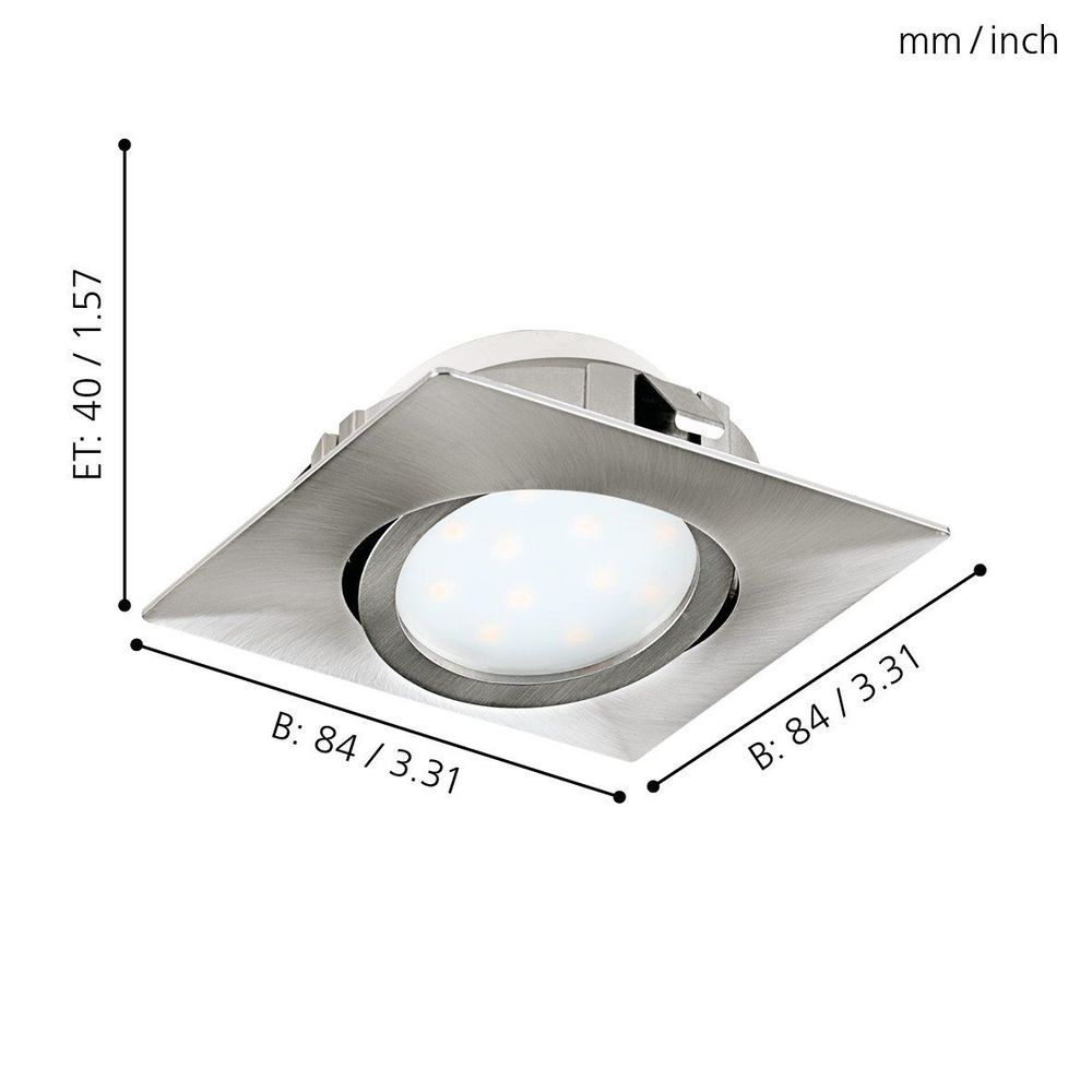 PINEDA Ugradbeno svjetlo - LED Spot 84x84 mm, Saten Nikal slika 3