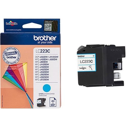 BROTHER LC223C ink cyan 550pages Black slika 1