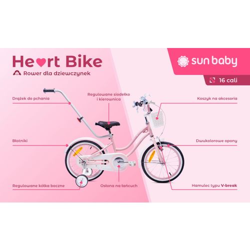 Dječji bicikl guralica Heart 16" rozi slika 7