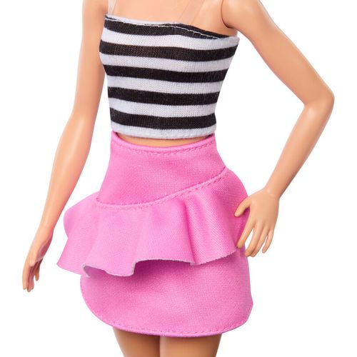 Barbie Fashionista Top Striped Pink Skirt doll slika 6