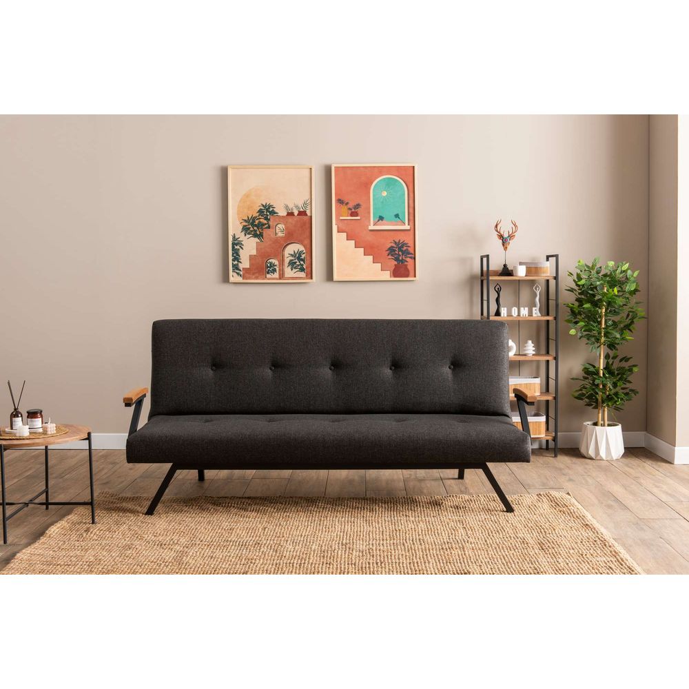 Sofa na razvlačenje Zven - Tamno siva slika 2