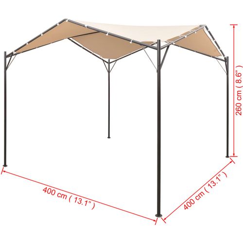 Sjenica/paviljon/šator/nadstrešnica 4 x 4 m čelični bež slika 55