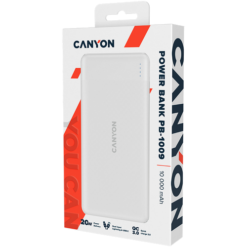 CANYON PB-109 Power Bank 10000mAh s Li-poly baterijom, Bijela slika 4