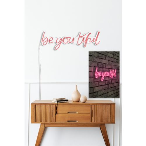 Be you tiful - Pink Pink Decorative Plastic Led Lighting slika 4