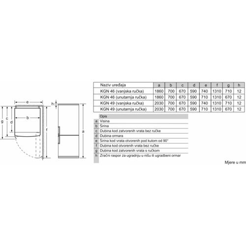 Bosch kombinirani hladnjak KGN49XWEA slika 9