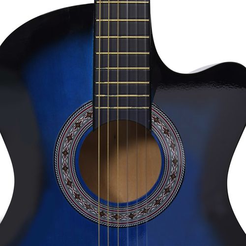 Klasična gitara Western s prorezom i 6 žica plava 38 " slika 11