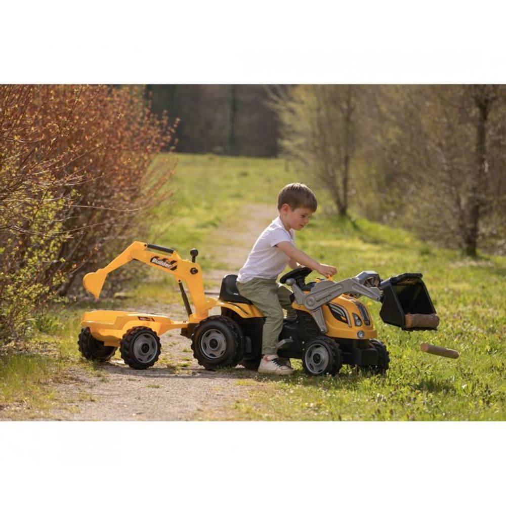 Smoby Traktor na pedale sa prikolicom i utovarnim kašikama Builder Max  slika 2