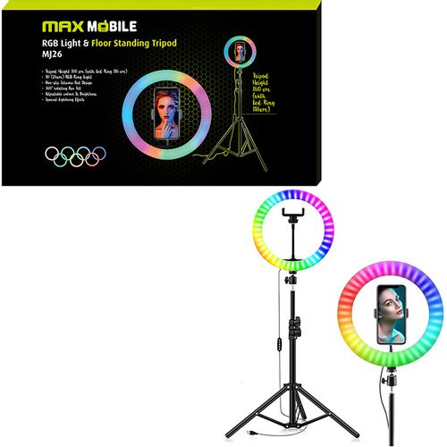MaxMobile držač selfie RGB LED RING TRIPOD MJ26 10˝ slika 1