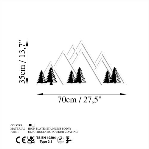 Wallity Metalna zidna dekoracija, Mountain - v2 slika 6