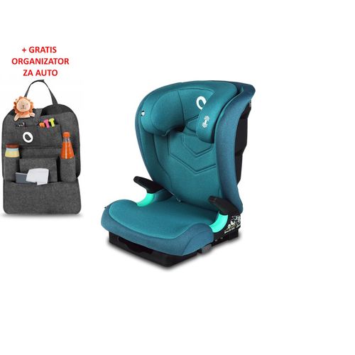 Lionelo i-Size autosjedalica Neal, ISOFIX, 100-150cm, zelena + ORGANIZATOR slika 1