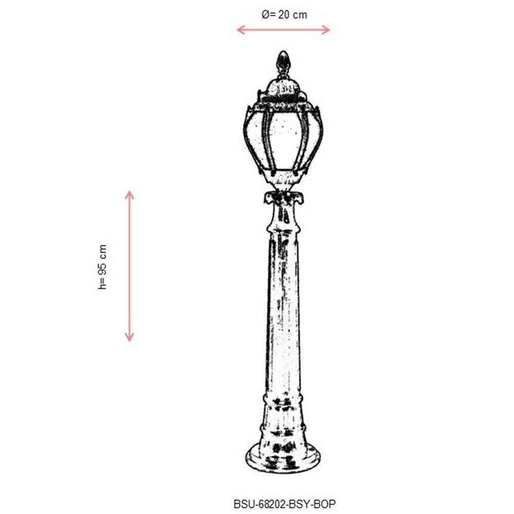 BSU-68202-BSY-BOP Crna i Bijela Spoljna Podna Lampa slika 3
