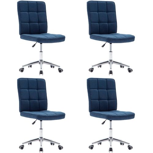 Blagovaonske stolice od tkanine 4 kom plave slika 20