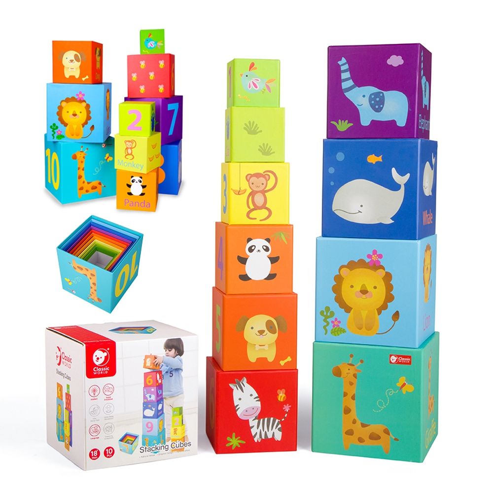 Classic World magic box blocks puzzle tower edukativna igračka slika 1