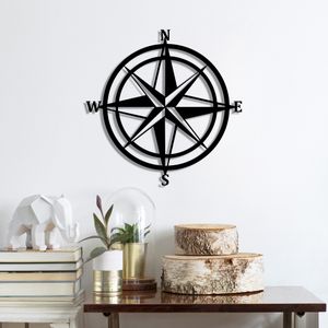 Compass Black Decorative Metal Wall Accessory