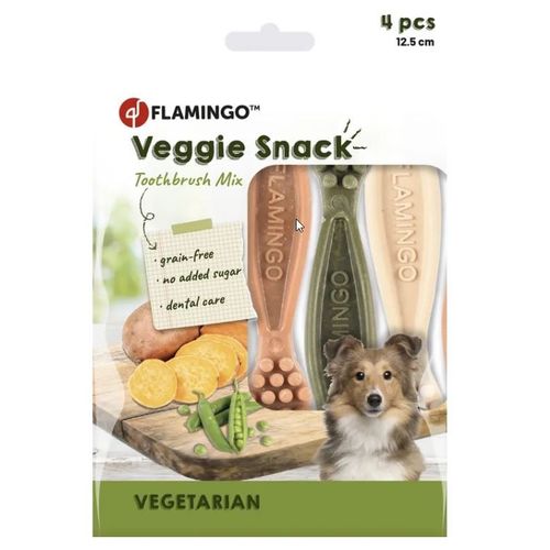 VEGGIE SNACK MIX ČETKICA ZA ZUBE 4kom 12,5cm slika 1