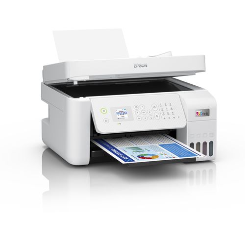 Epson C11CJ65404 L5296 EcoTank 4in1 print-scan-copy-fax, Color, A4, 5760X1440, Wi-Fi, LAN, ADF, LCD, Manual Duplex, white slika 4