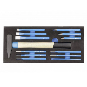 Högert Umetak za radionička kolica, set izbijača i sjekača + čekić 500 grama (10-dijelni)