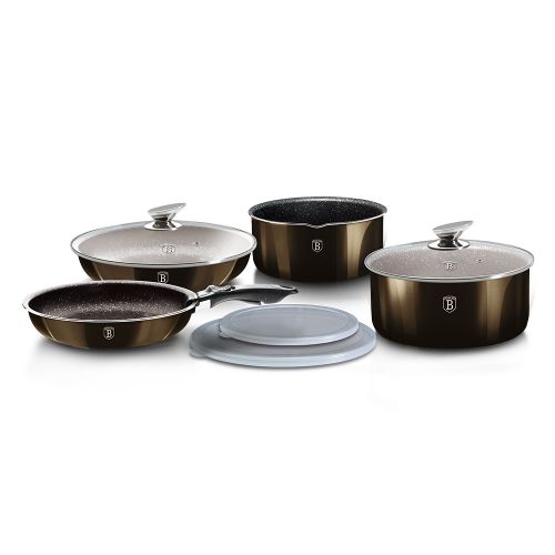 BERLINGER HAUS SET POSUĐA 9 DELOVA METALLIC LINE SHINY BLACK EDITION slika 1