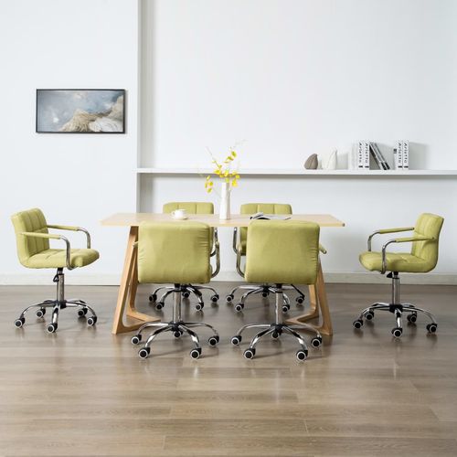 Okretne blagovaonske stolice od tkanine 6 kom zelene slika 11