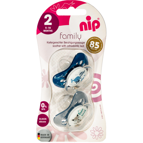 nip® Duda varalica Family 5-18mj (veličina 2) - Silikon, 2kom Plava slika 3