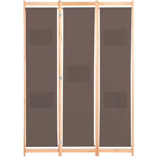 Sobna pregrada s 3 panela od tkanine 120 x 170 x 4 cm smeđa slika 10
