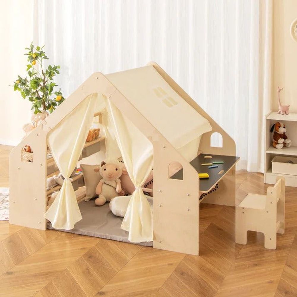 Kinder Home Multifunkcionalna drvena dječija kućica 6U1 slika 14