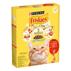 Friskies® Hrana za mačke, kombinacija govedine i piletine, s povrćem, Adult 300g 