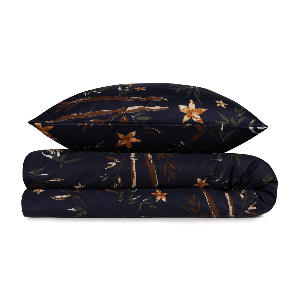 Satin set za pokrivač s jednim pokrivačem (DE) Bamboo - Cvijet slika 3