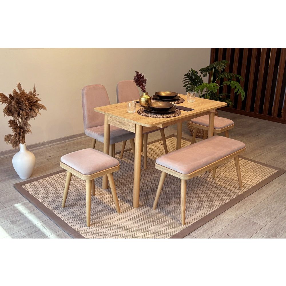 Vina Mini 03 0900 - Ekstenzibilni Trpezarijski Sto i Stolice Set (6 Komada) slika 2