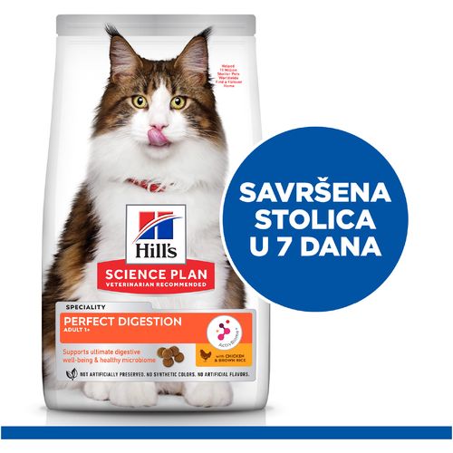 Hill's Science Plan PERFECT DIGESTION Adult Hrana za Mačke s Piletinom i Smeđom rižom, 1,5 kg slika 3