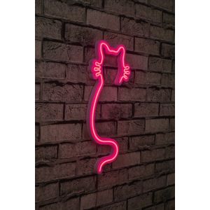 Wallity Ukrasna plastična LED rasvjeta, Cat - Pink